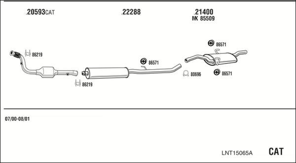 Išmetimo sistema WALKER LNT15065A
