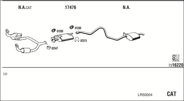 Išmetimo sistema WALKER LR50004