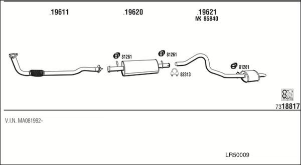 Išmetimo sistema WALKER LR50009
