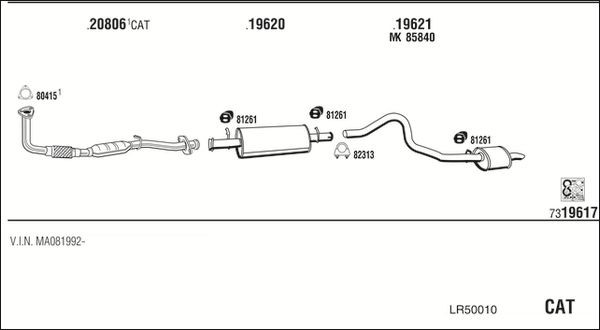 Išmetimo sistema WALKER LR50010