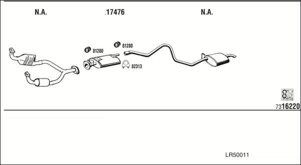 Išmetimo sistema WALKER LR50011