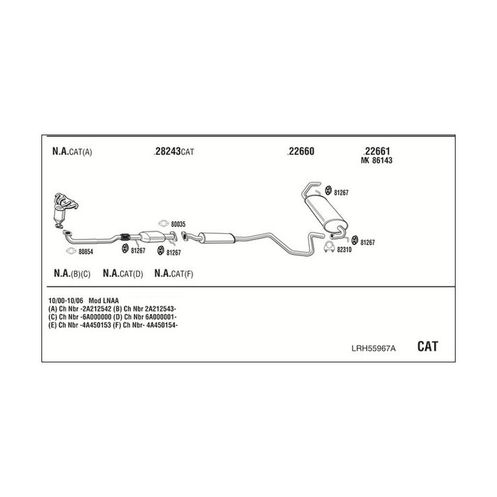 Išmetimo sistema WALKER LRH55967A