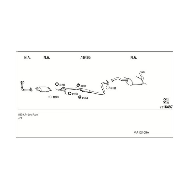 Išmetimo sistema WALKER MA12105A