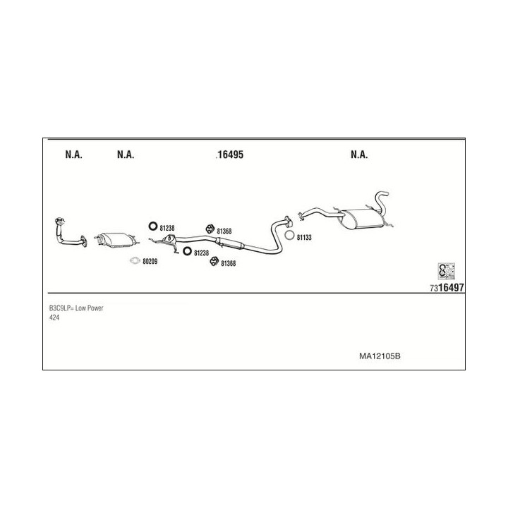 Išmetimo sistema WALKER MA12105B