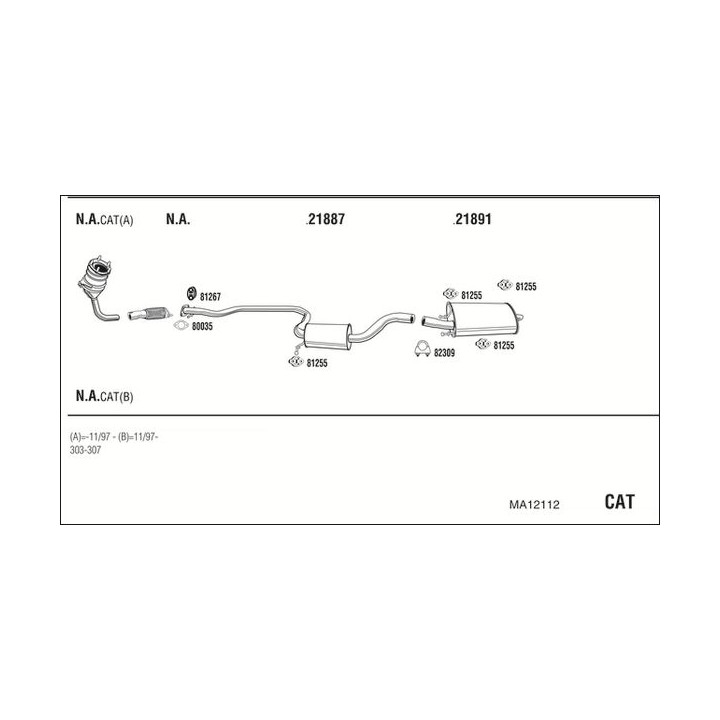 Išmetimo sistema WALKER MA12112
