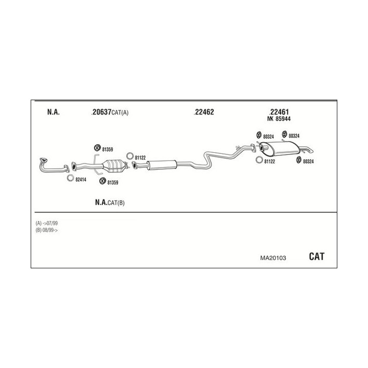 Išmetimo sistema WALKER MA20103