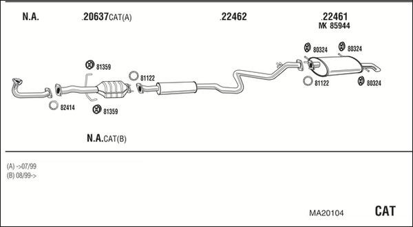 Išmetimo sistema WALKER MA20104