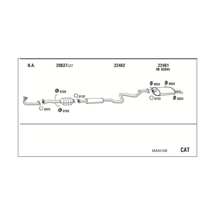 Išmetimo sistema WALKER MA20108