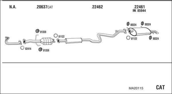Išmetimo sistema WALKER MA20115
