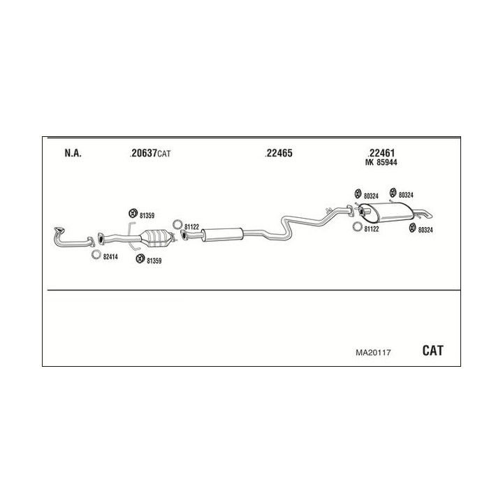 Išmetimo sistema WALKER MA20117