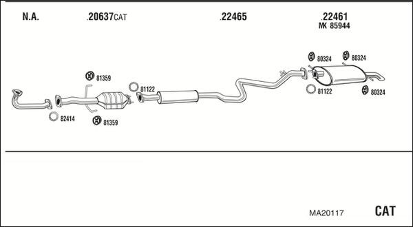 Išmetimo sistema WALKER MA20117