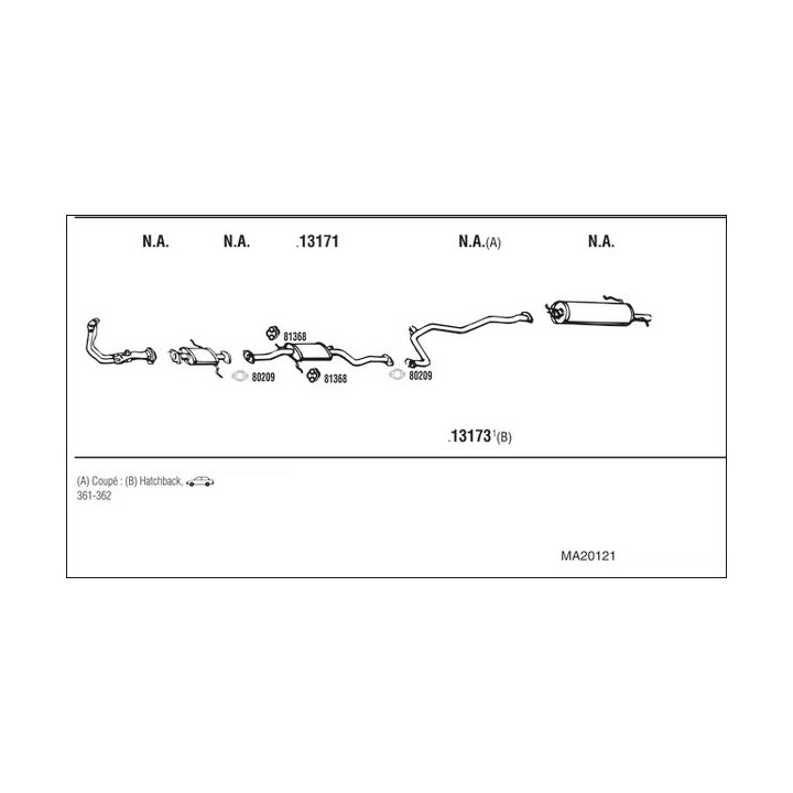 Išmetimo sistema WALKER MA20121