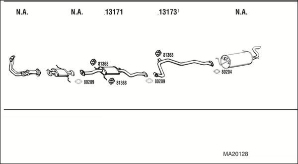 Išmetimo sistema WALKER MA20128