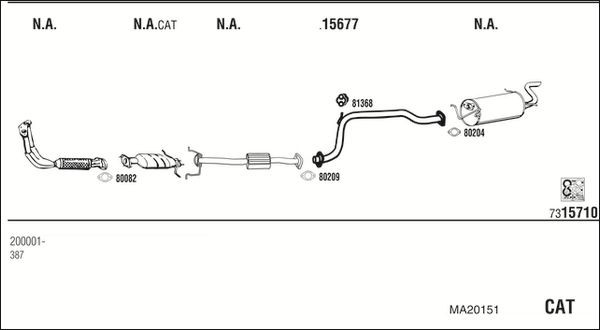 Išmetimo sistema WALKER MA20151