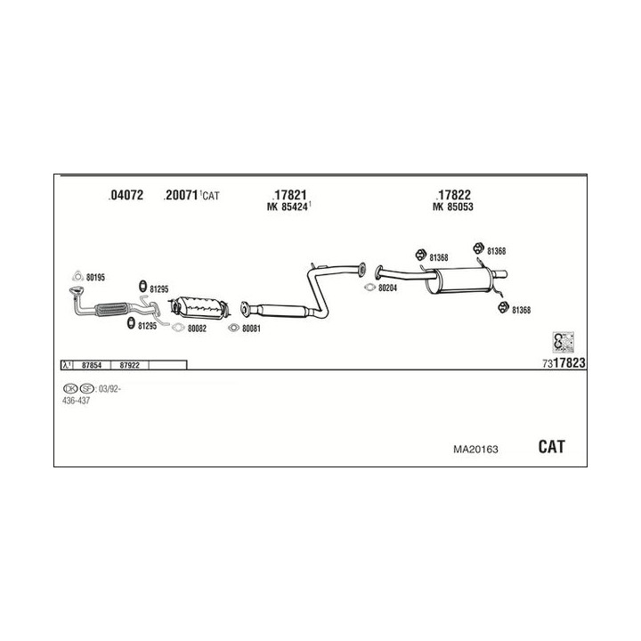Išmetimo sistema WALKER MA20163