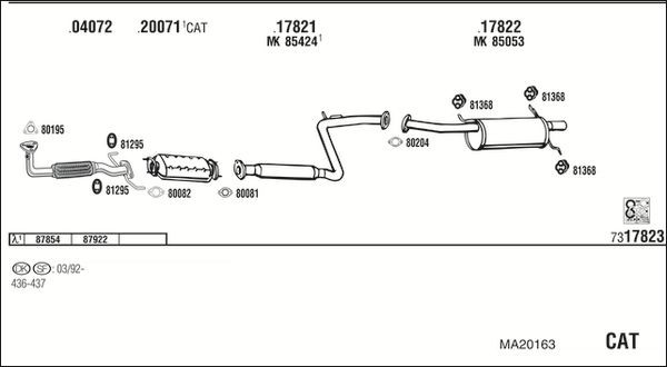 Išmetimo sistema WALKER MA20163