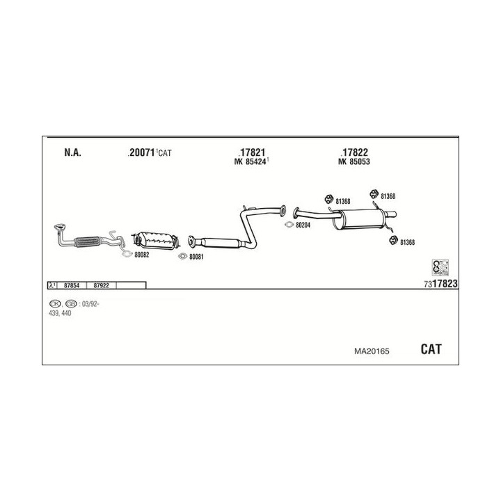 Išmetimo sistema WALKER MA20165