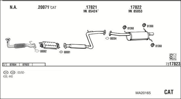 Išmetimo sistema WALKER MA20165