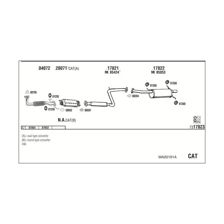 Išmetimo sistema WALKER MA20191A