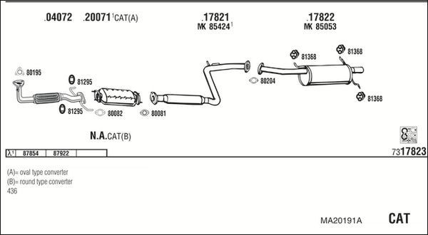Išmetimo sistema WALKER MA20191A