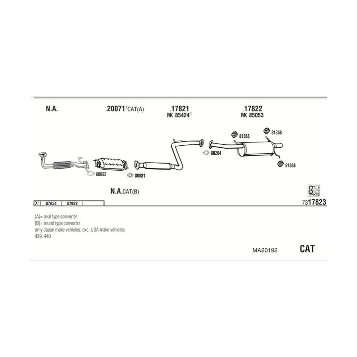 Išmetimo sistema WALKER MA20192