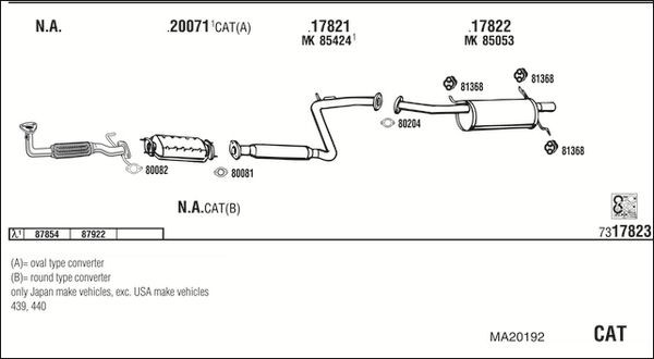 Išmetimo sistema WALKER MA20192