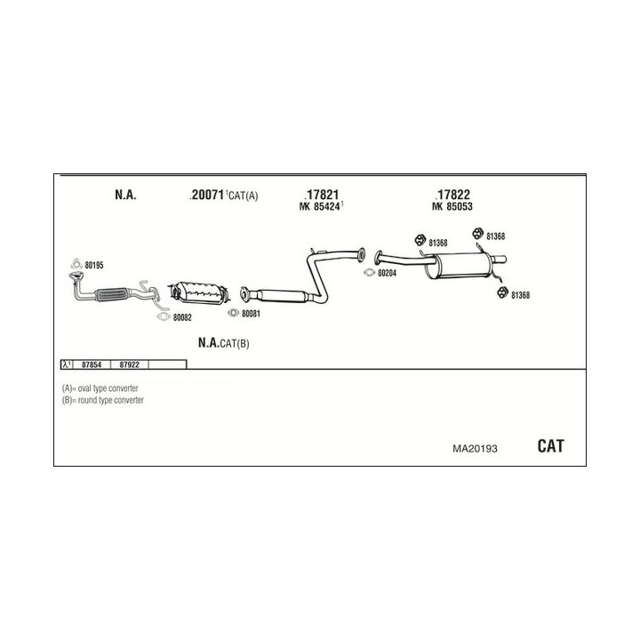 Išmetimo sistema WALKER MA20193