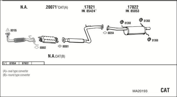 Išmetimo sistema WALKER MA20193