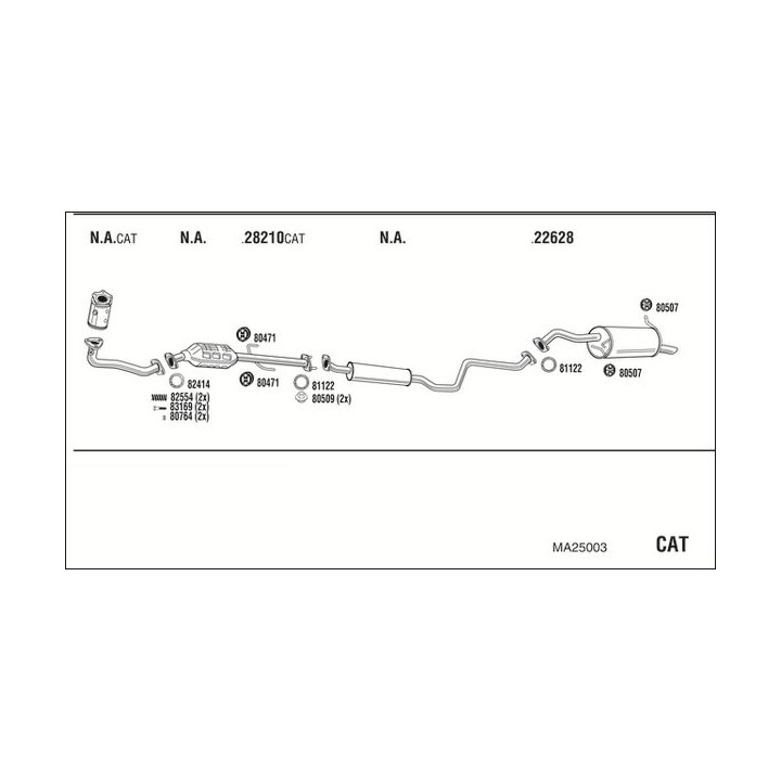 Išmetimo sistema WALKER MA25003