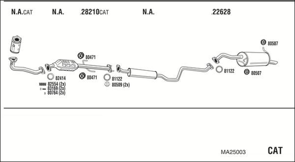 Išmetimo sistema WALKER MA25003