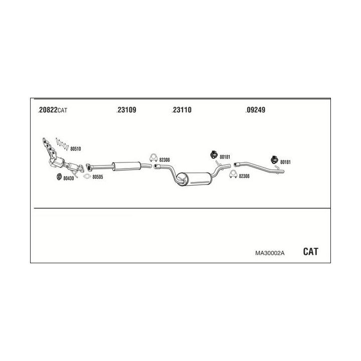 Išmetimo sistema WALKER MA30002A