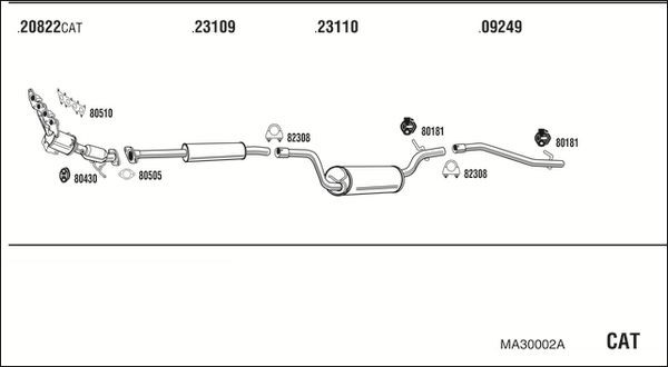 Išmetimo sistema WALKER MA30002A