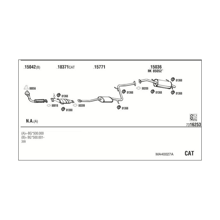 Išmetimo sistema WALKER MA40027A
