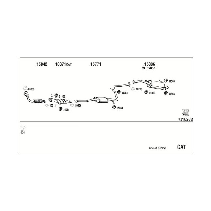 Išmetimo sistema WALKER MA40028A