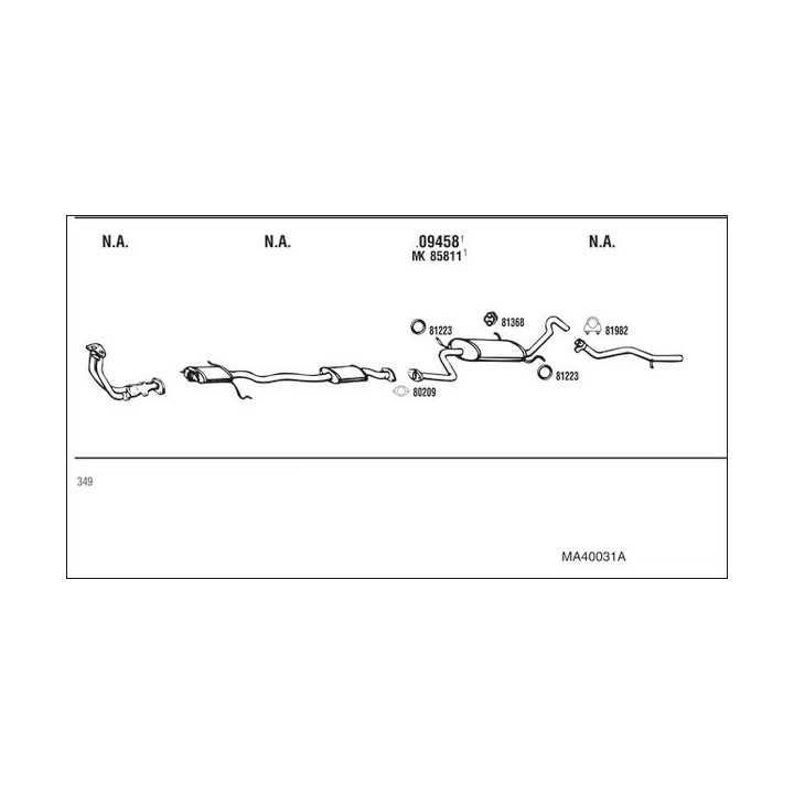 Išmetimo sistema WALKER MA40031A