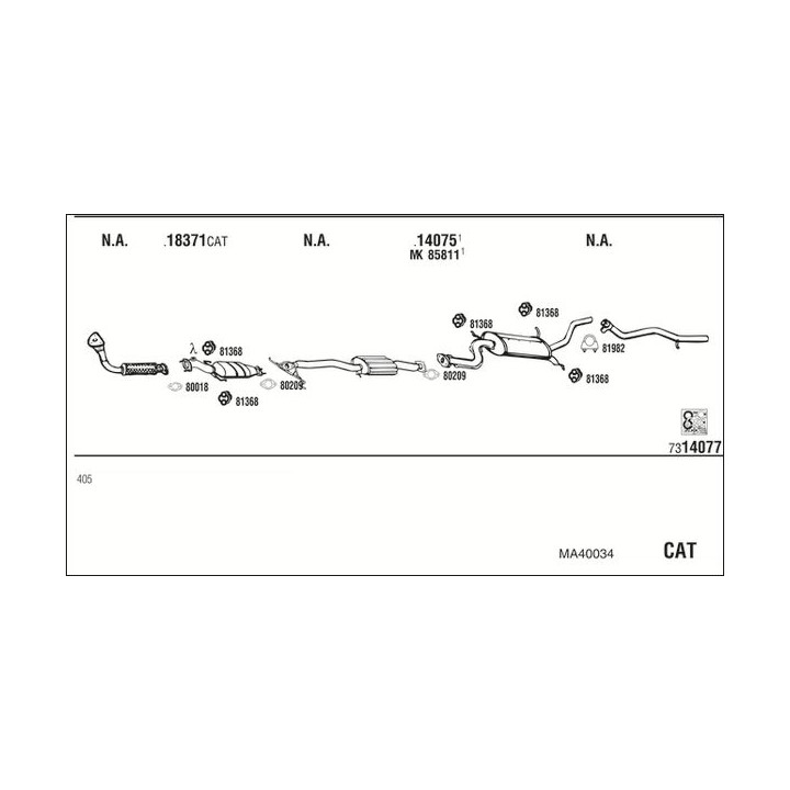 Išmetimo sistema WALKER MA40034