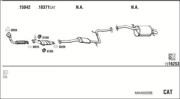 Išmetimo sistema WALKER MA40035B