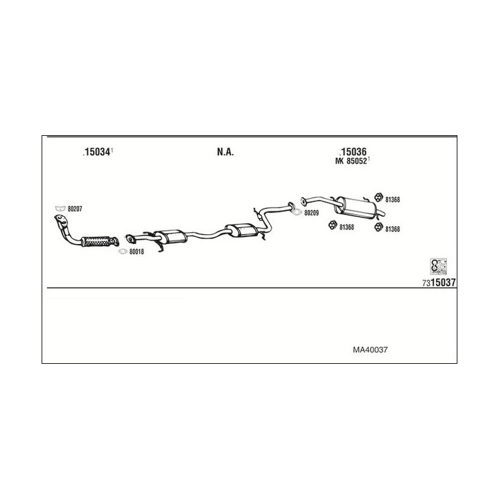 Išmetimo sistema WALKER MA40037