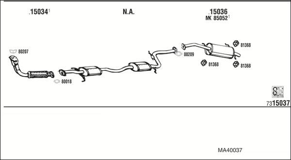 Išmetimo sistema WALKER MA40037