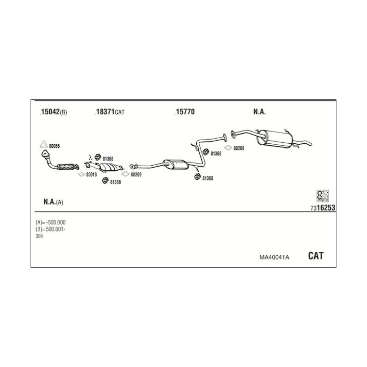 Išmetimo sistema WALKER MA40041A