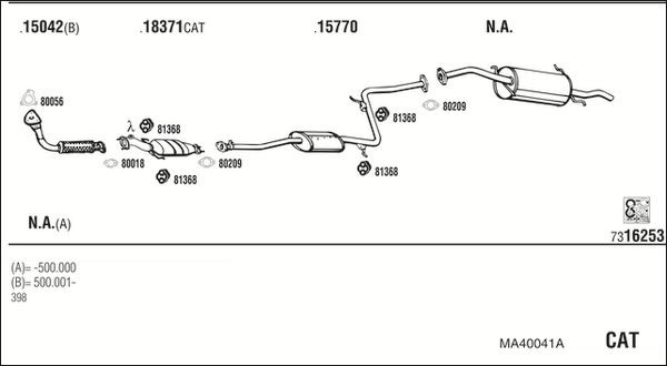 Išmetimo sistema WALKER MA40041A