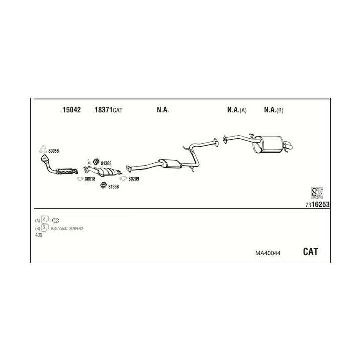 Išmetimo sistema WALKER MA40044