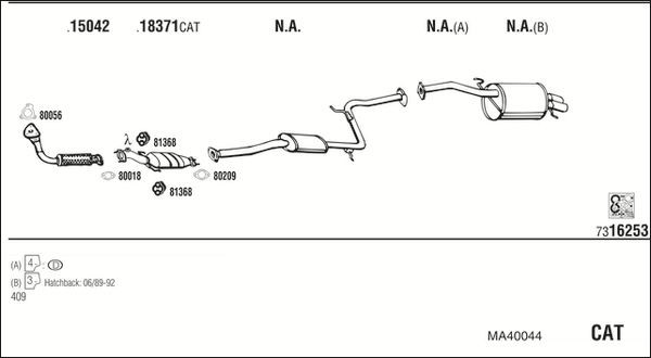 Išmetimo sistema WALKER MA40044
