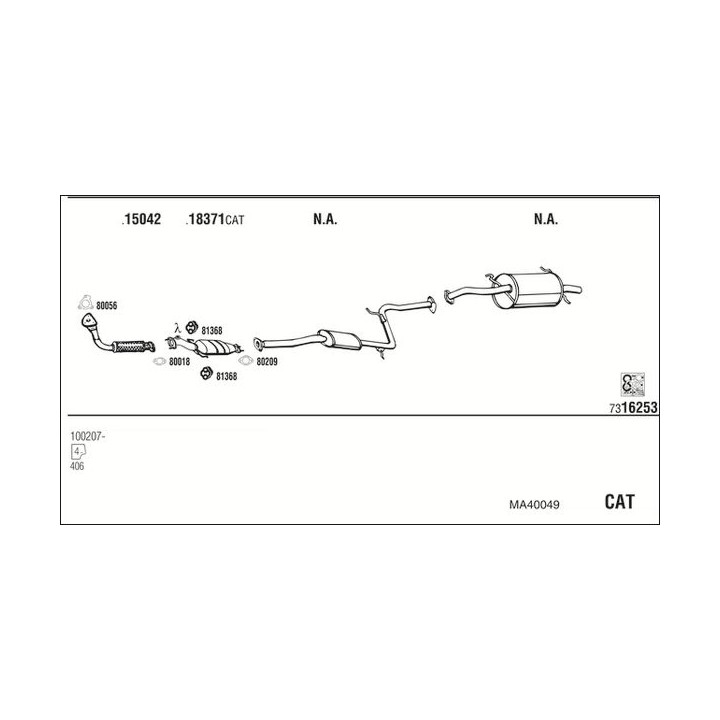 Išmetimo sistema WALKER MA40049