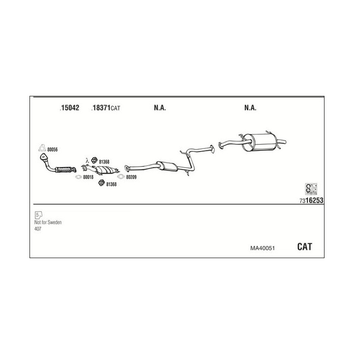 Išmetimo sistema WALKER MA40051