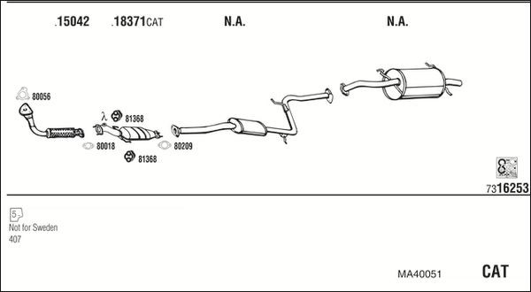 Išmetimo sistema WALKER MA40051