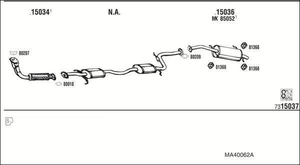 Išmetimo sistema WALKER MA40062A
