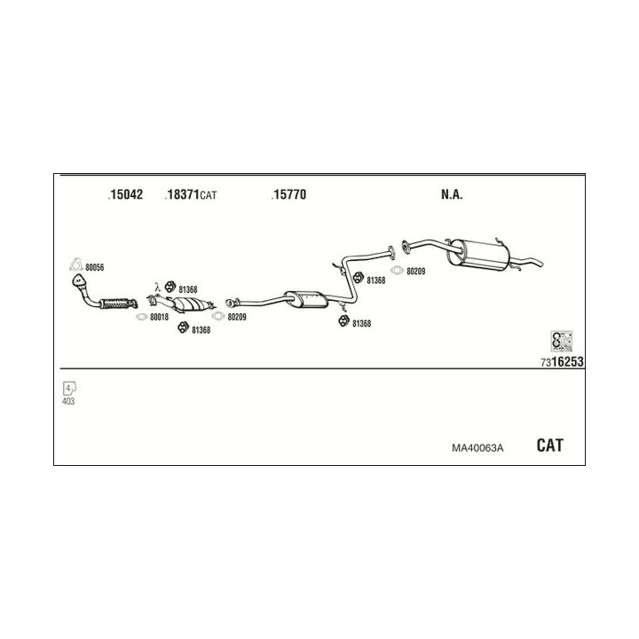 Išmetimo sistema WALKER MA40063A