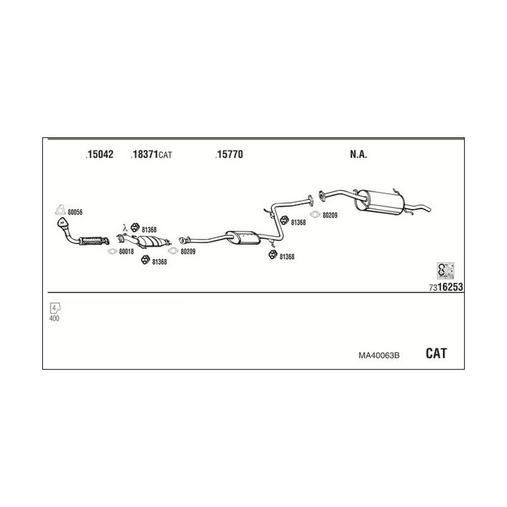 Išmetimo sistema WALKER MA40063B