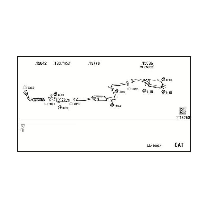 Išmetimo sistema WALKER MA40064